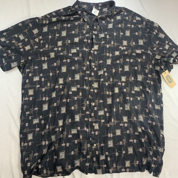 The Foundry 4XL Button Up Shirt All Over Print Black - Picture 1 of 7